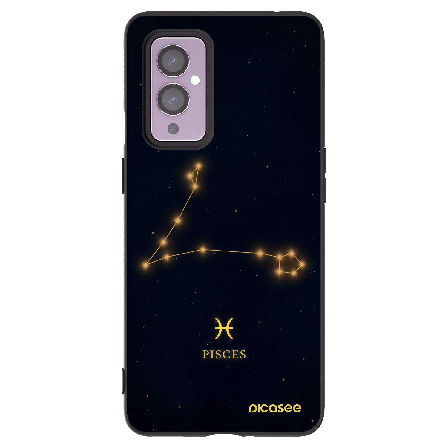 Picasee silikonowe czarne etui na OnePlus 9 - PISCES