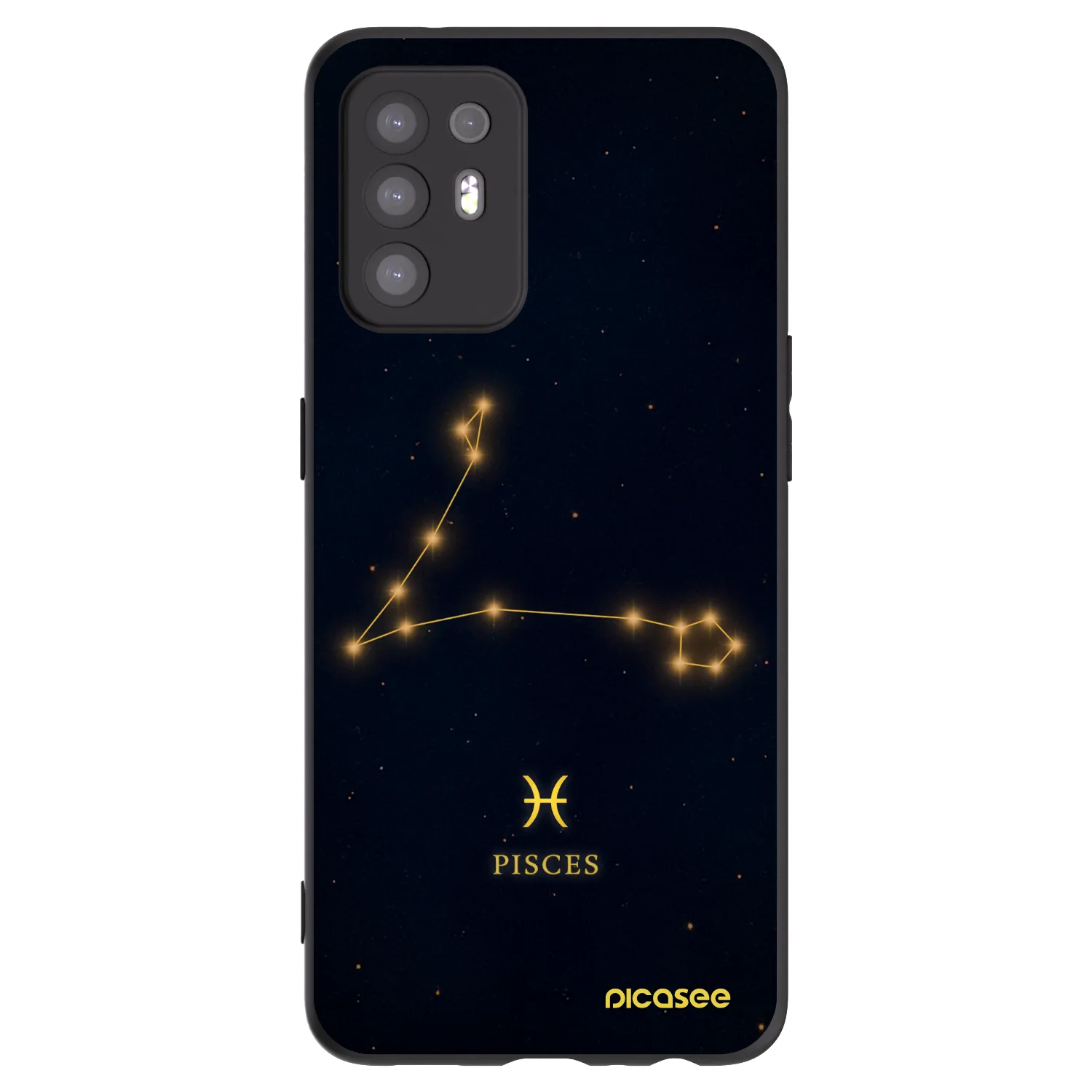 Picasee silikonowe czarne etui na OPPO A94 5G - PISCES
