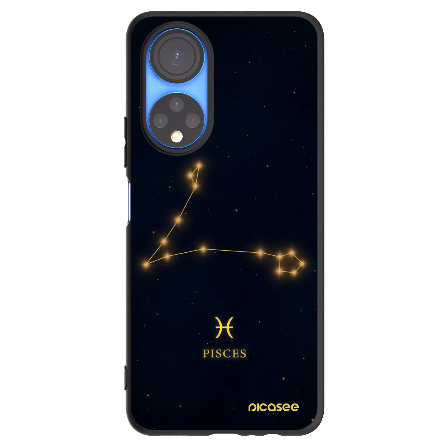 Picasee silikonowe czarne etui na Honor X7 - PISCES
