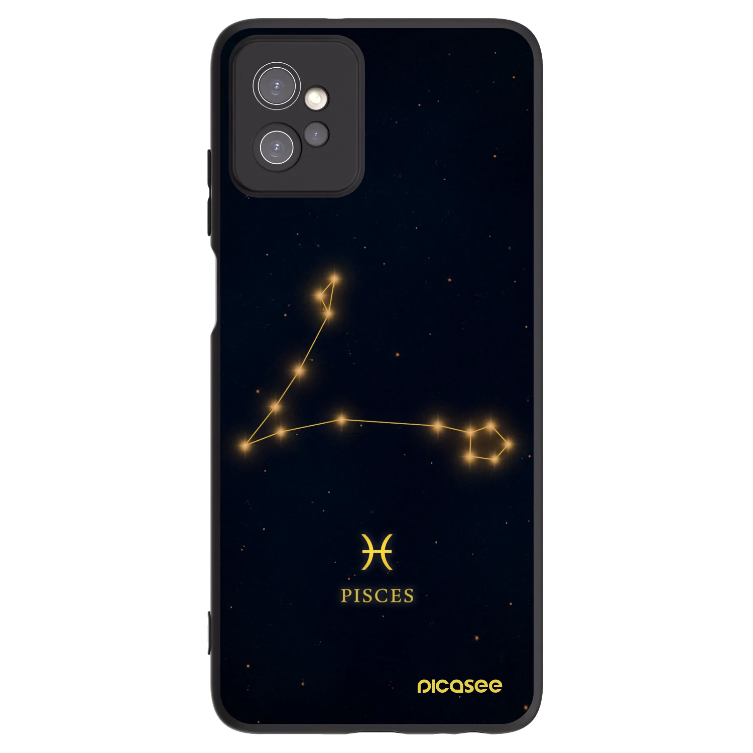 Picasee silikonowe czarne etui na Motorola Moto G32 - PISCES