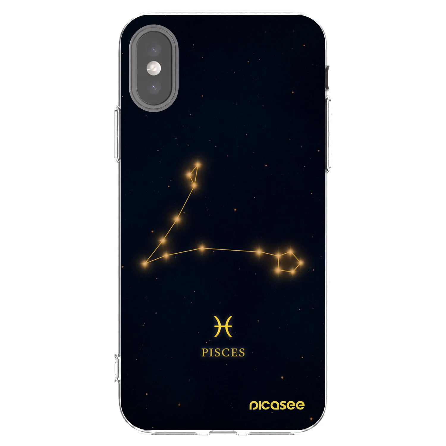 Picasee silikonowe przeźroczyste etui na Apple iPhone X/XS - PISCES