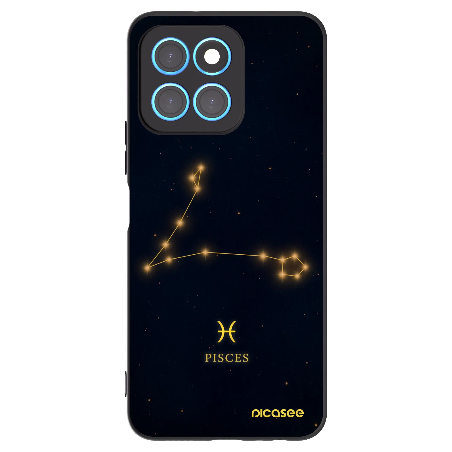 Picasee silikonowe czarne etui na Honor X8 5G - PISCES