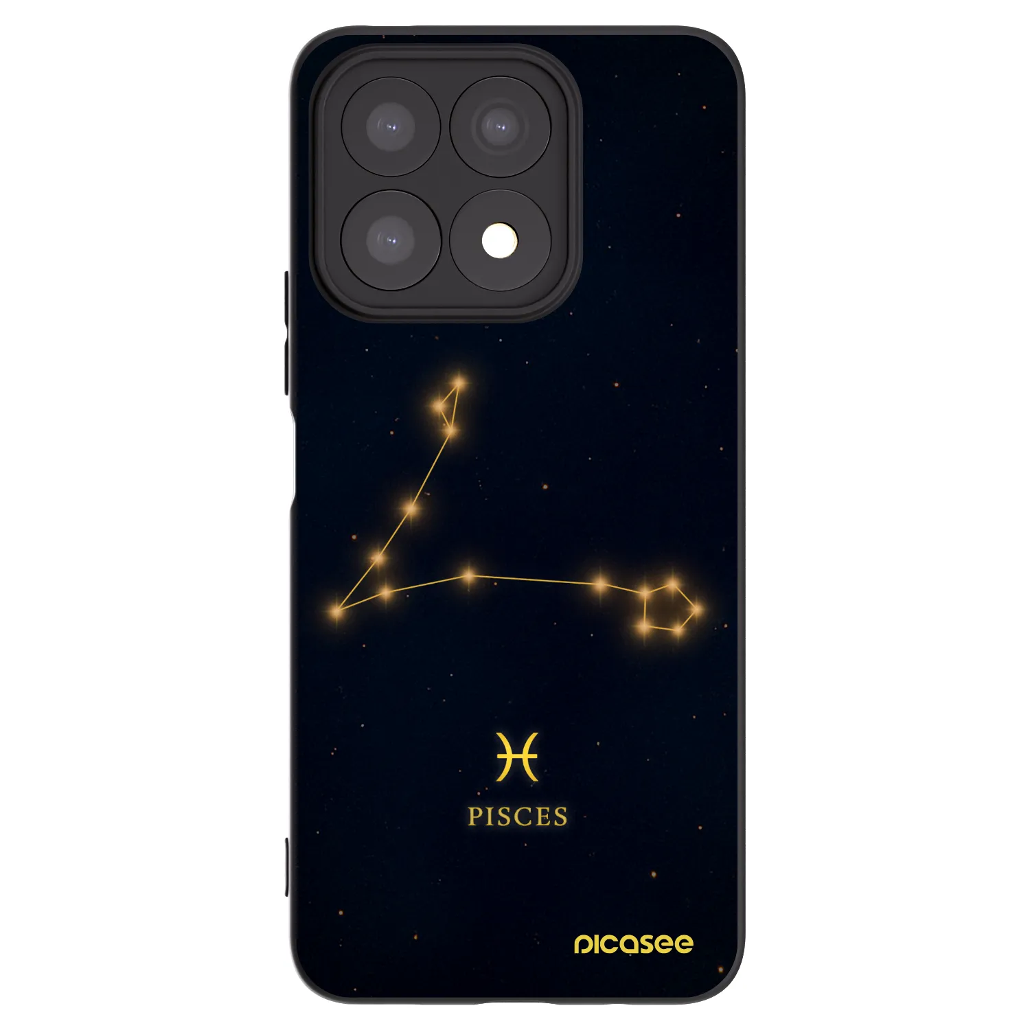 Picasee silikonowe czarne etui na Honor X8a - PISCES