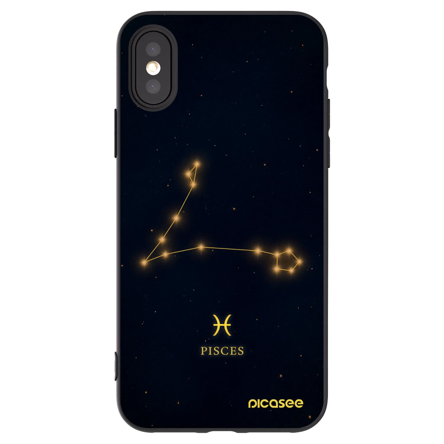 Picasee silikonowe czarne etui na Apple iPhone X/XS - PISCES