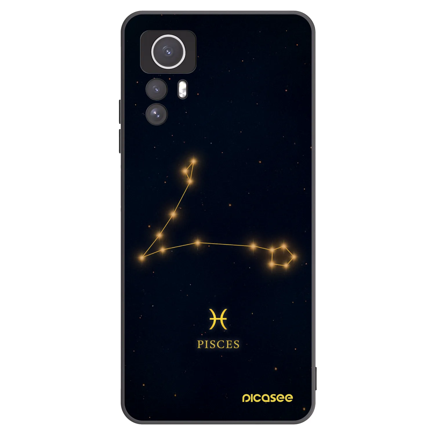 Picasee silikonowe czarne etui na Xiaomi Redmi Note 12S - PISCES