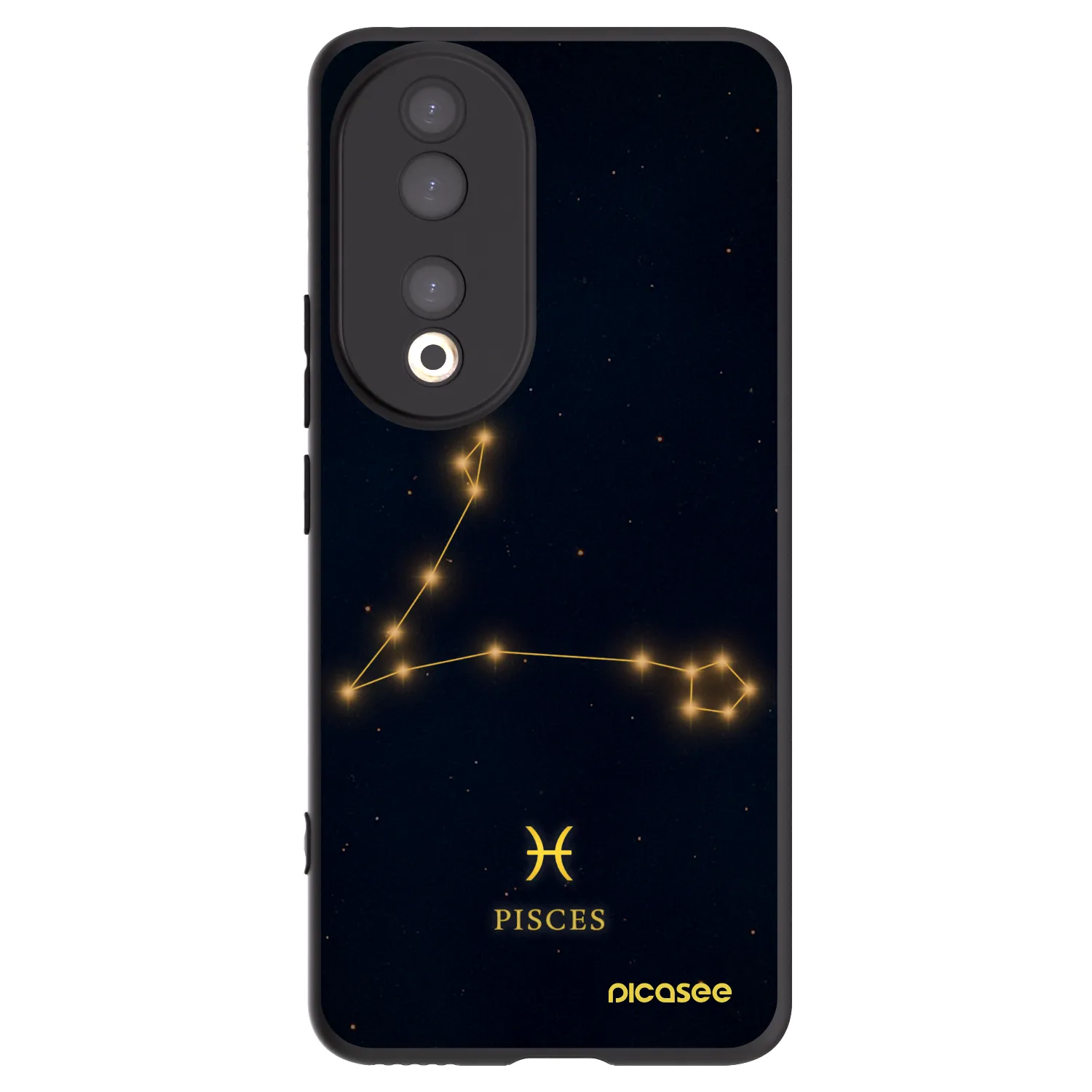Picasee silikonowe czarne etui na Honor 90 5G - PISCES