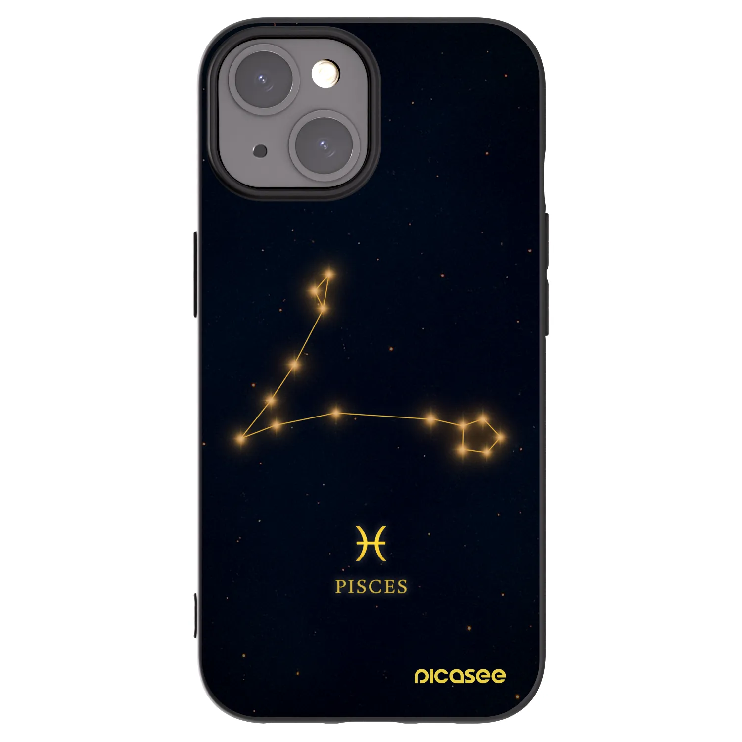 Picasee silikonowe czarne etui na Apple iPhone 15 - PISCES