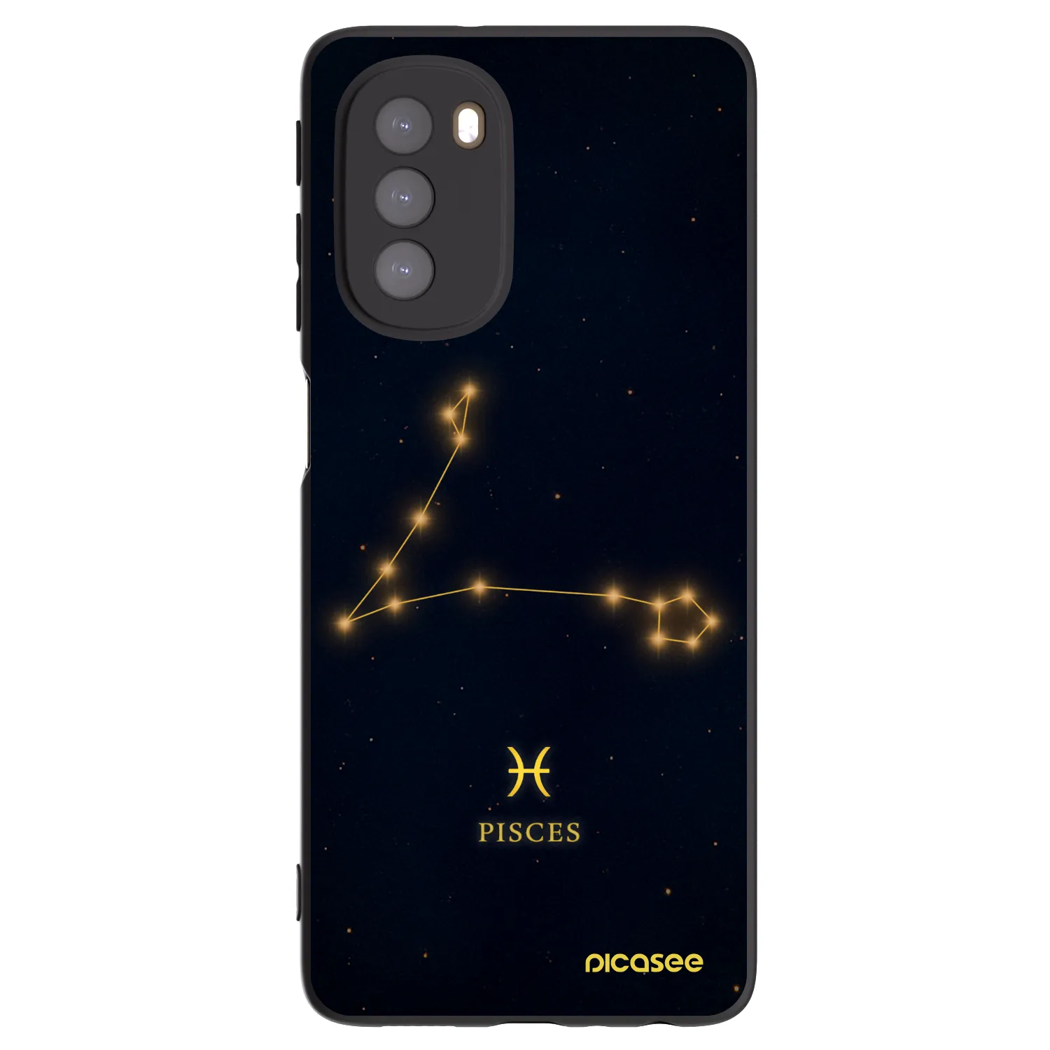 Picasee silikonowe czarne etui na Motorola Moto G51 - PISCES