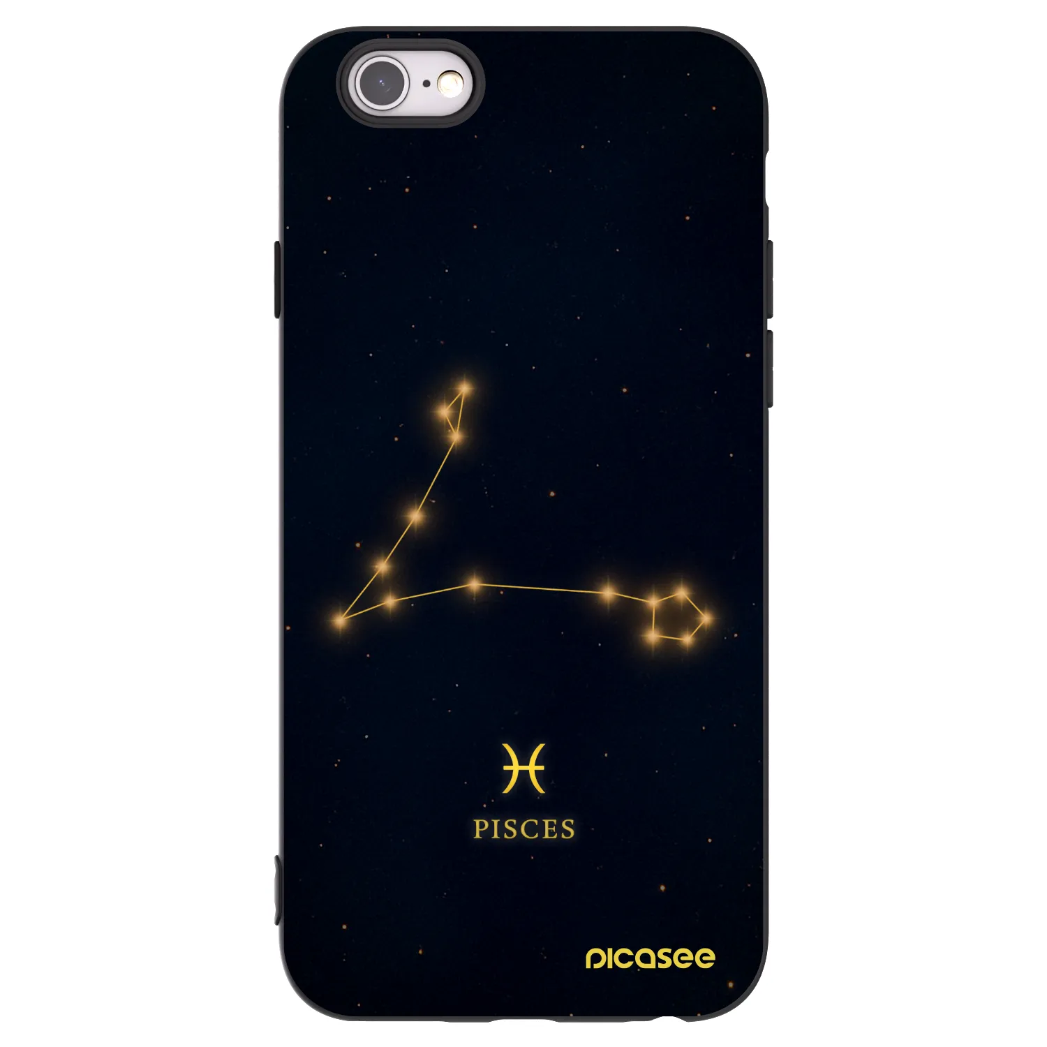 Picasee silikonowe czarne etui na Apple iPhone 6/6S - PISCES