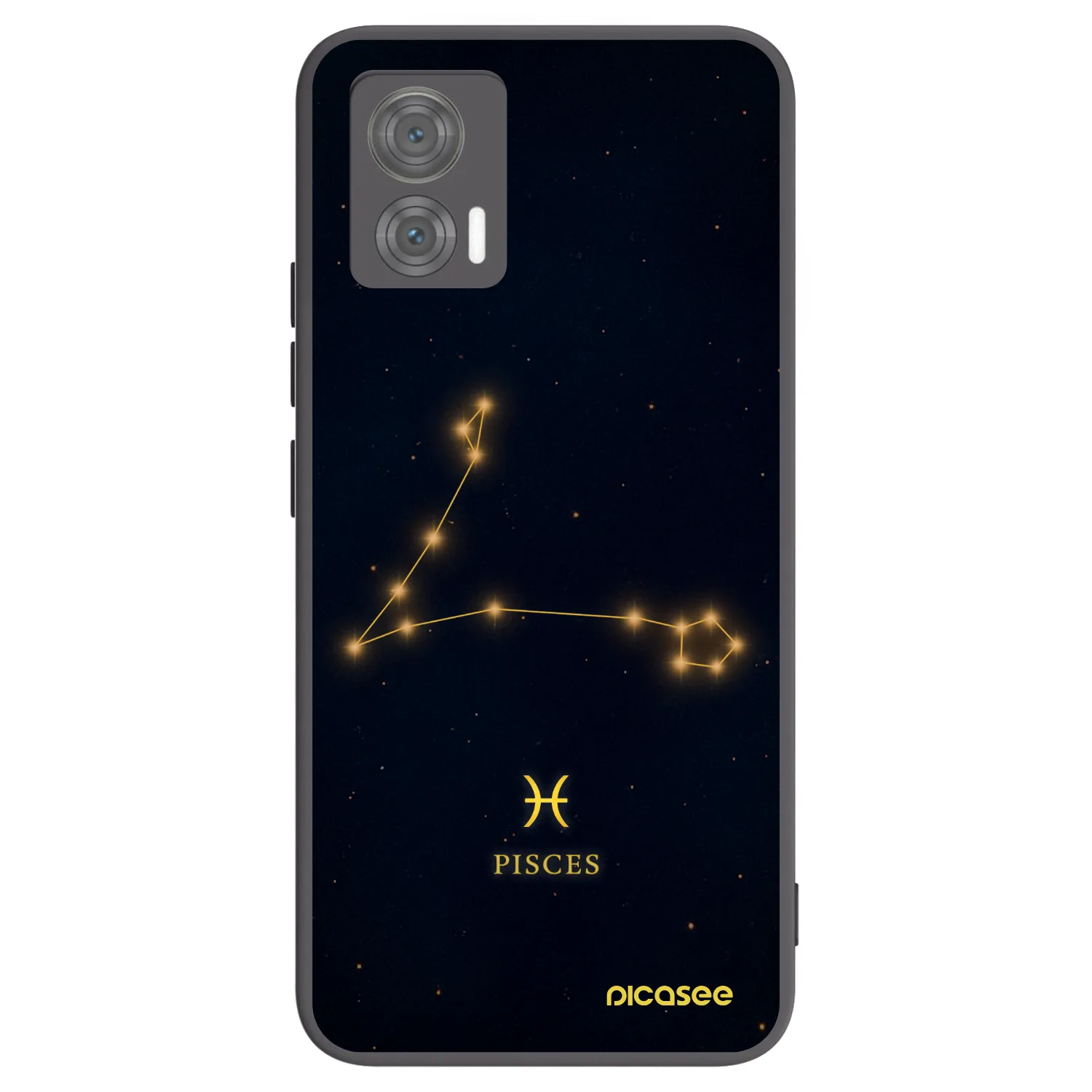Picasee silikonowe czarne etui na Motorola Edge 30 Neo - PISCES