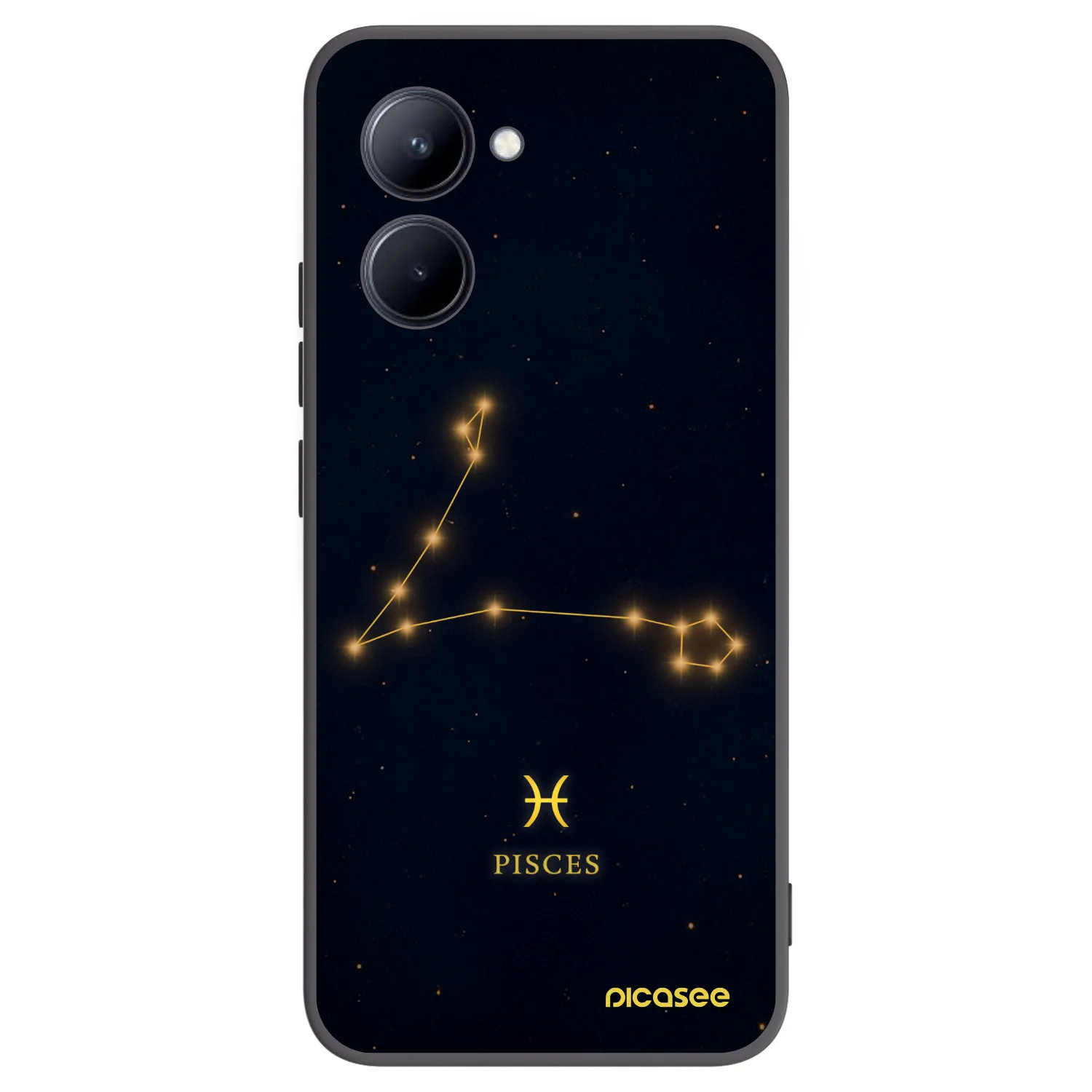 Picasee silikonowe czarne etui na Realme C33 (2023) - PISCES