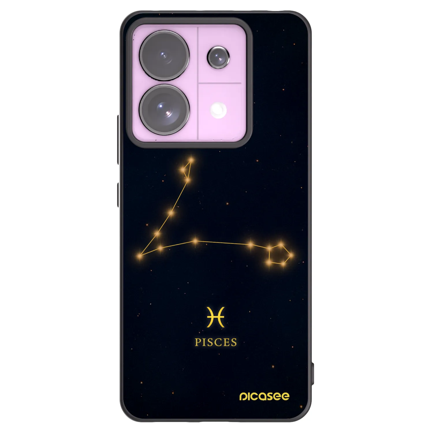 Picasee silikonowe czarne etui na Xiaomi Redmi Note 13 Pro 5G - PISCES