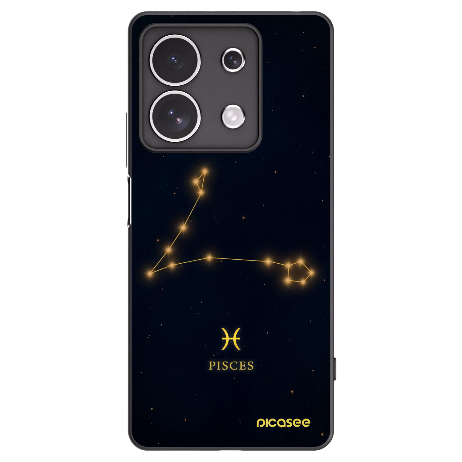 Picasee silikonowe czarne etui na Xiaomi Redmi Note 13 4G - PISCES