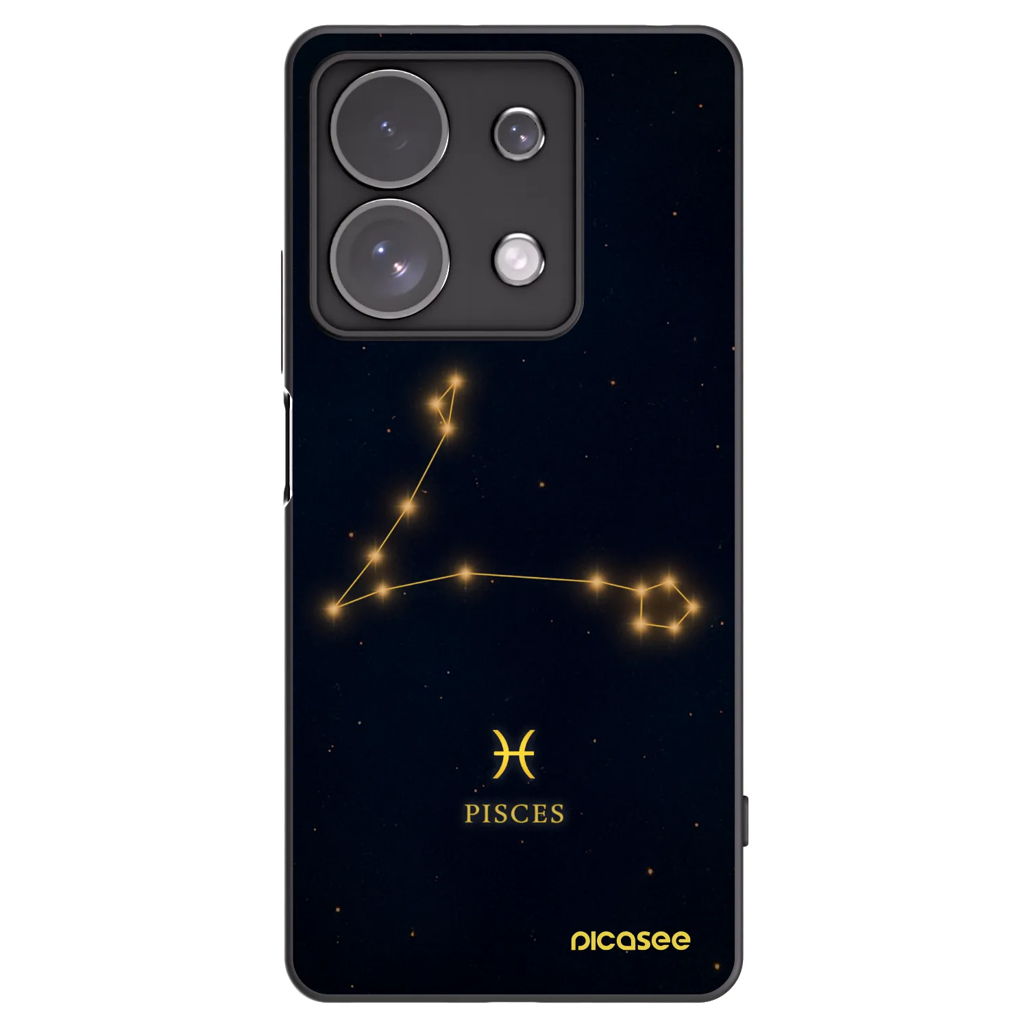 Picasee silikonowe czarne etui na Xiaomi Redmi Note 13 Pro 4G - PISCES