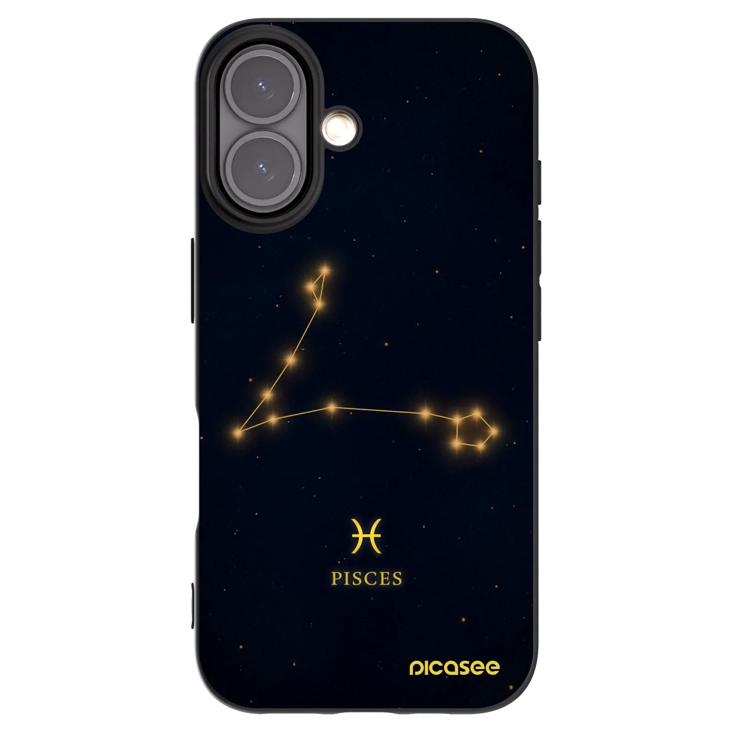 Picasee silikonowe czarne etui na Apple iPhone 16 - PISCES