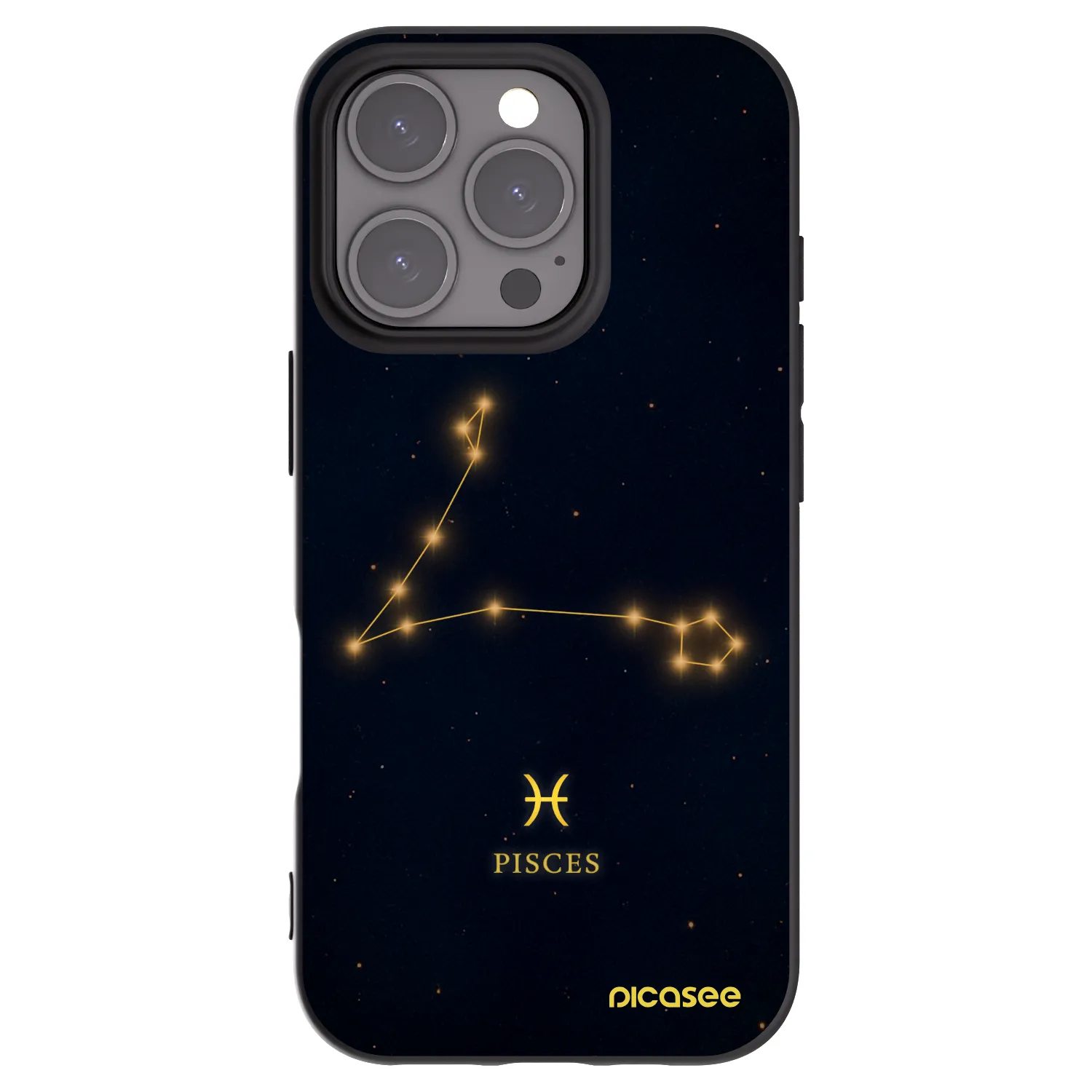 Picasee silikonowe czarne etui na Apple iPhone 16 Pro - PISCES