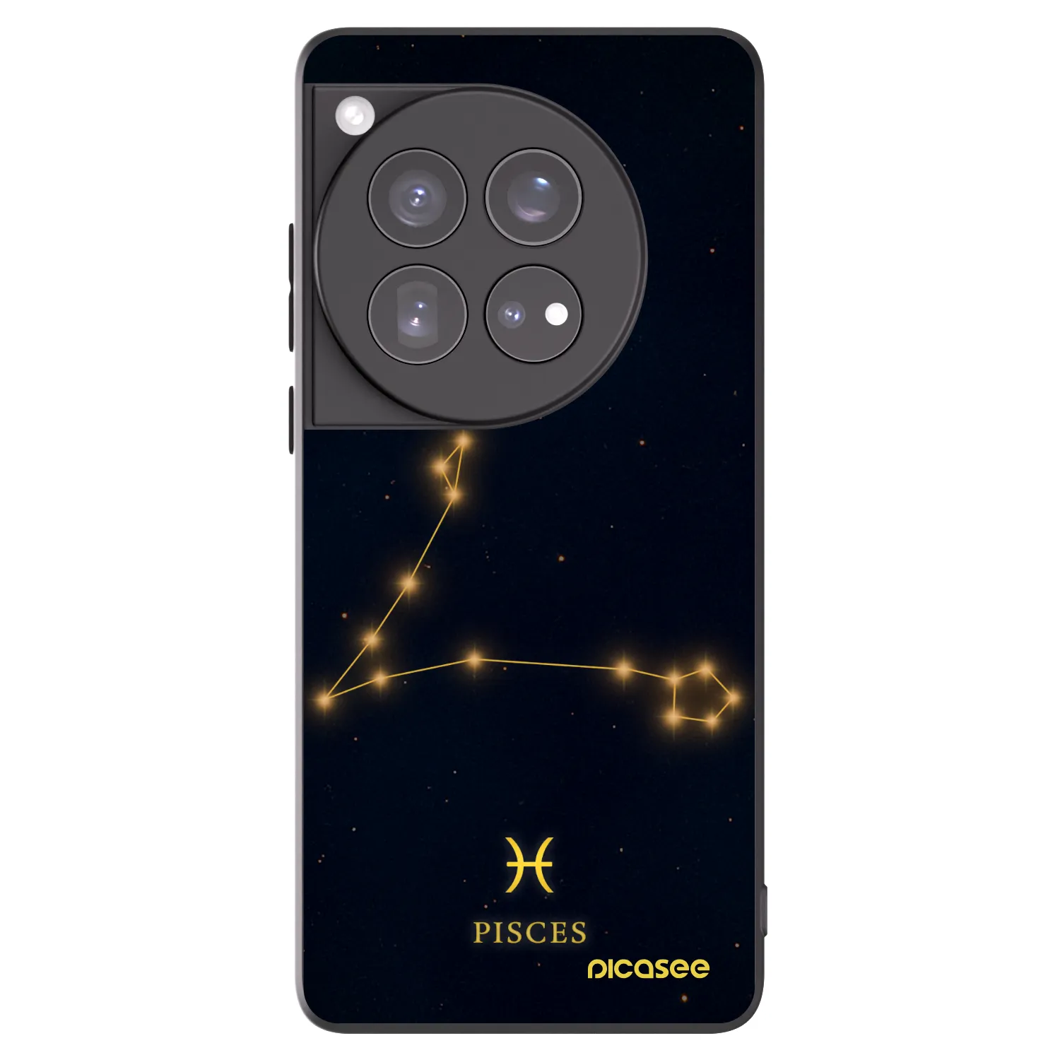 Picasee silikonowe czarne etui na OnePlus 12 5G - PISCES