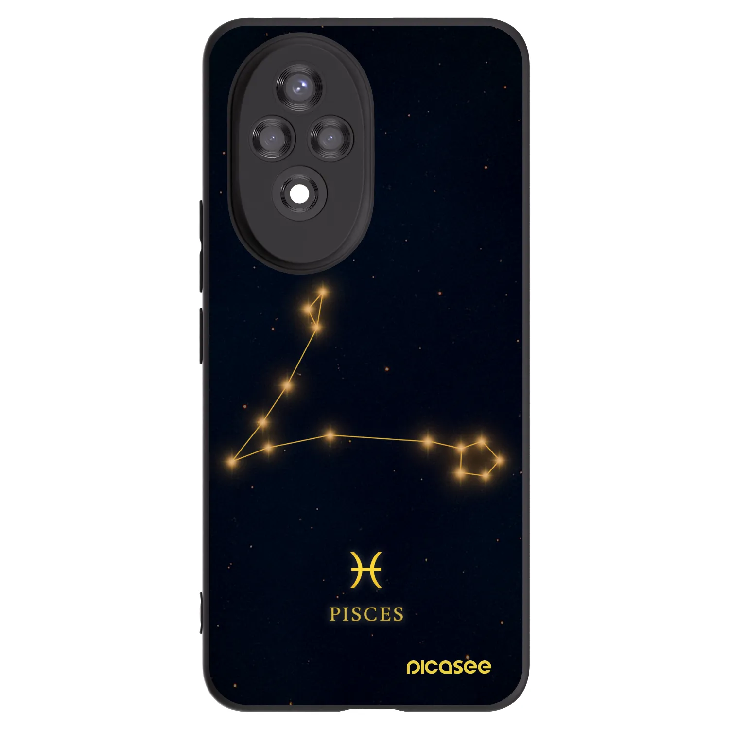 Picasee silikonowe czarne etui na Honor 200 Pro 5G - PISCES