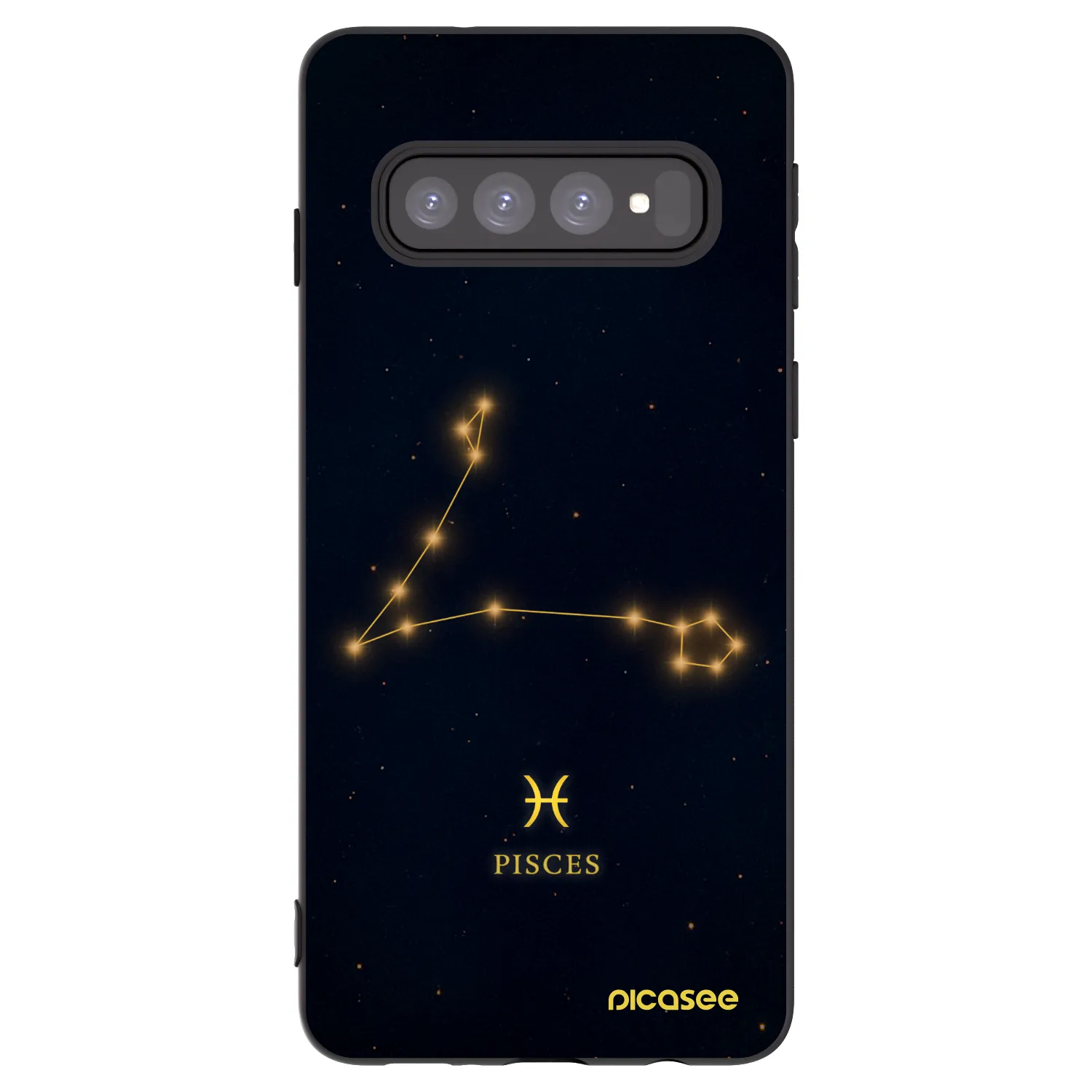 Picasee silikonowe czarne etui na Samsung Galaxy S10 G973 - PISCES