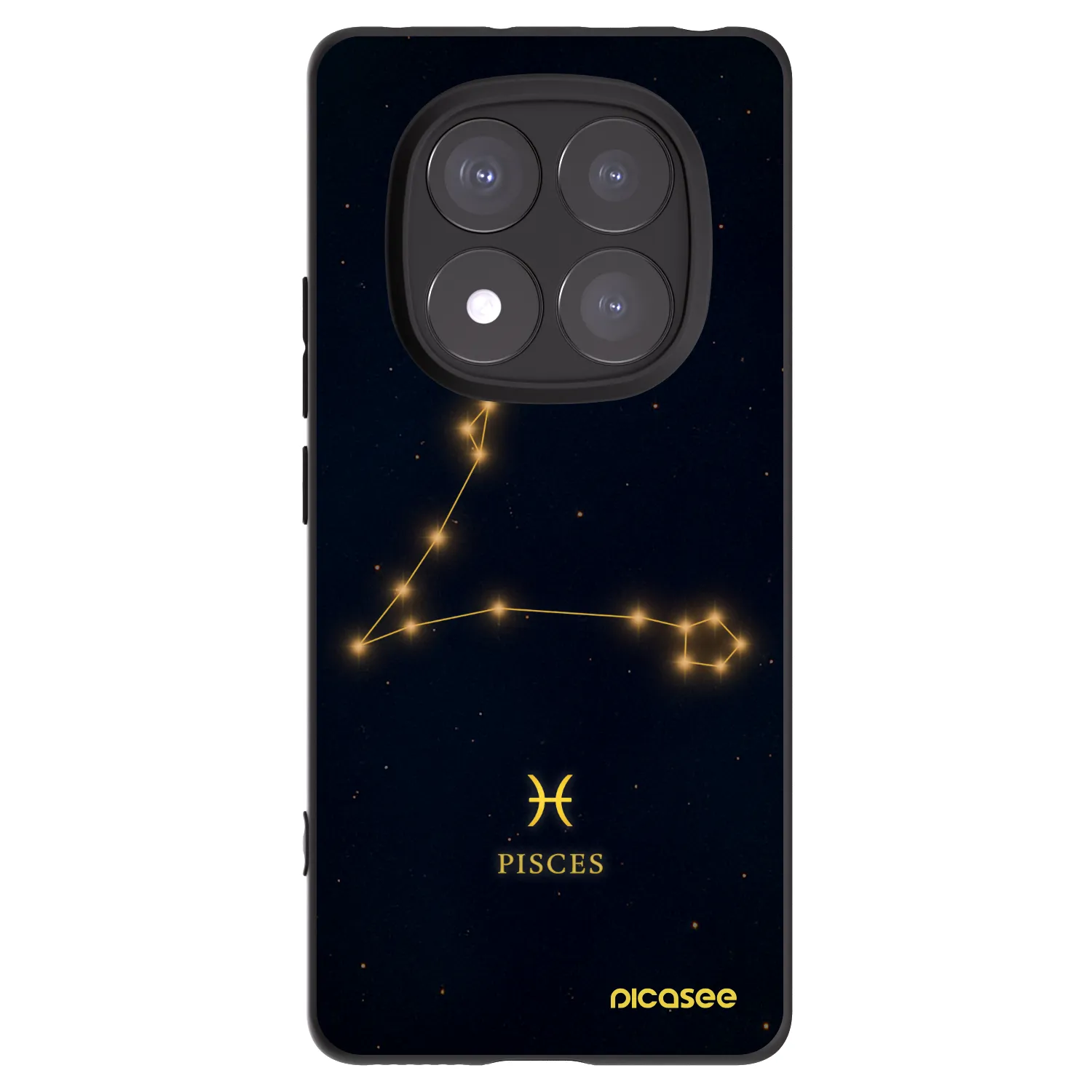 Picasee silikonowe czarne etui na Xiaomi Redmi Note 14 Pro 5G - PISCES