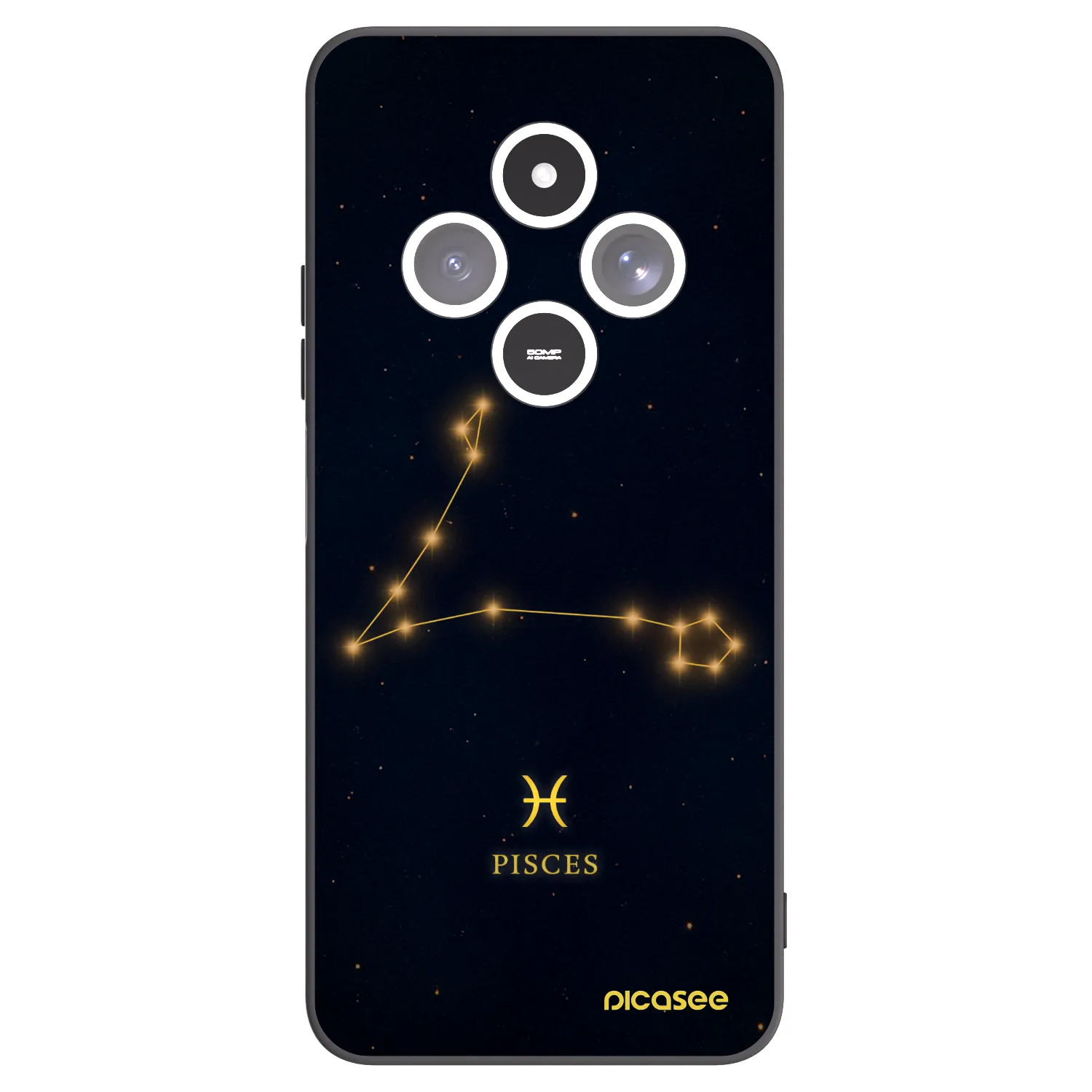 Picasee silikonowe czarne etui na Xiaomi Redmi 14C - PISCES