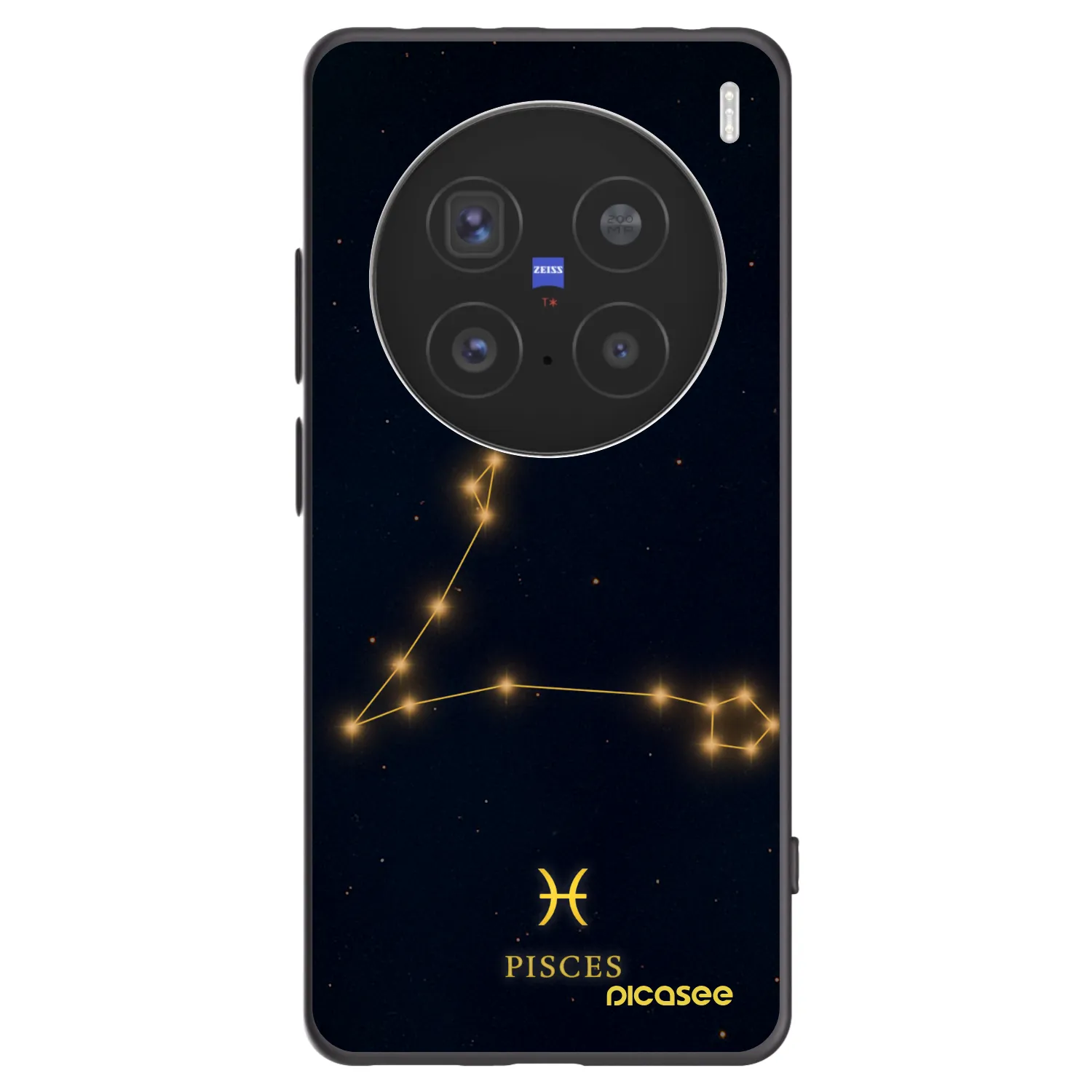 Picasee silikonowe czarne etui na Vivo X200 Pro - PISCES