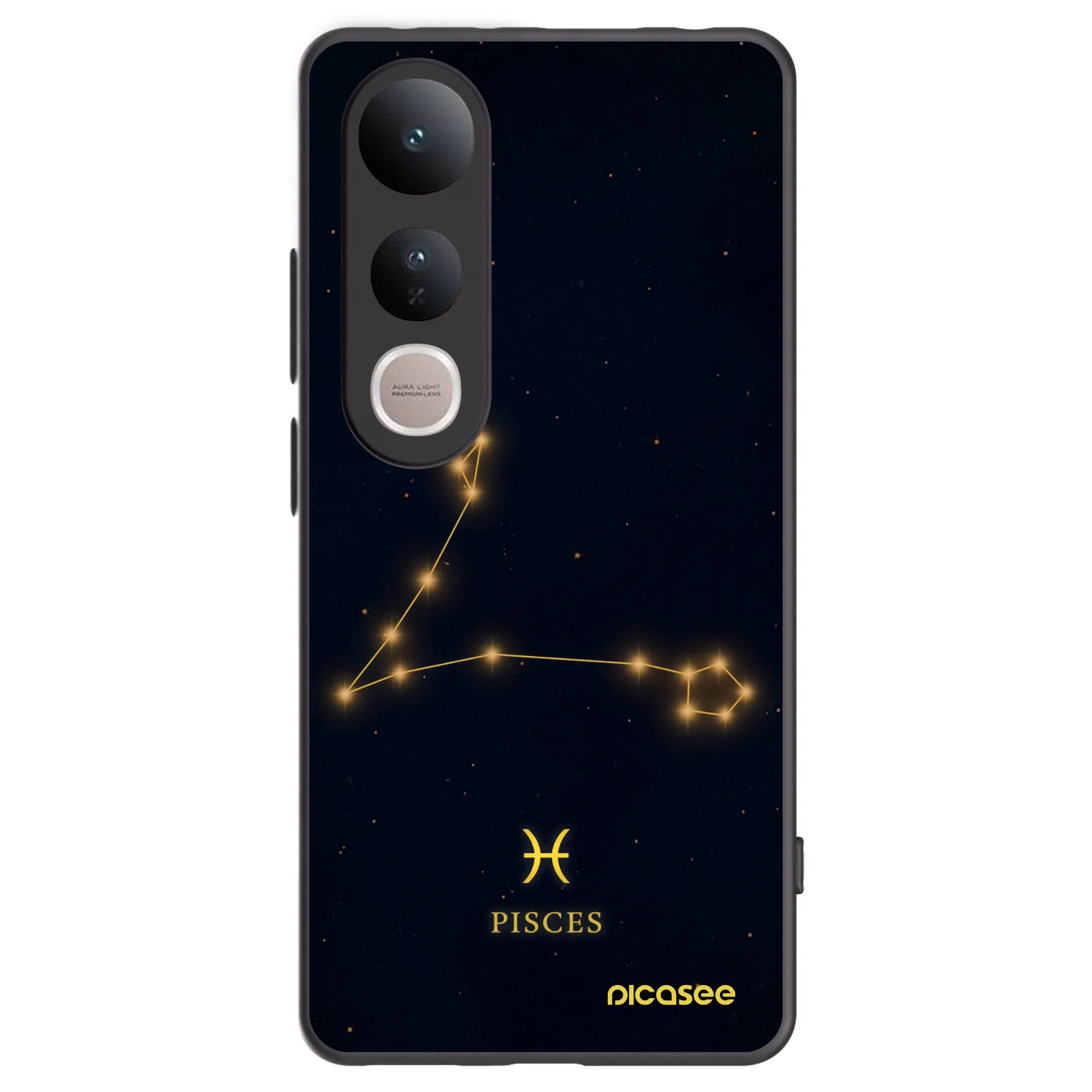 Picasee silikonowe czarne etui na Vivo V50 Lite 5G - PISCES