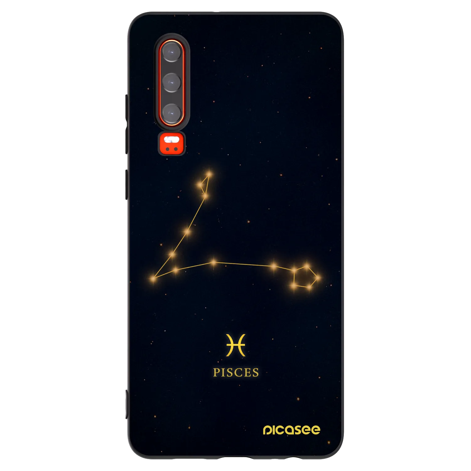 Picasee silikonowe czarne etui na Huawei P30 - PISCES