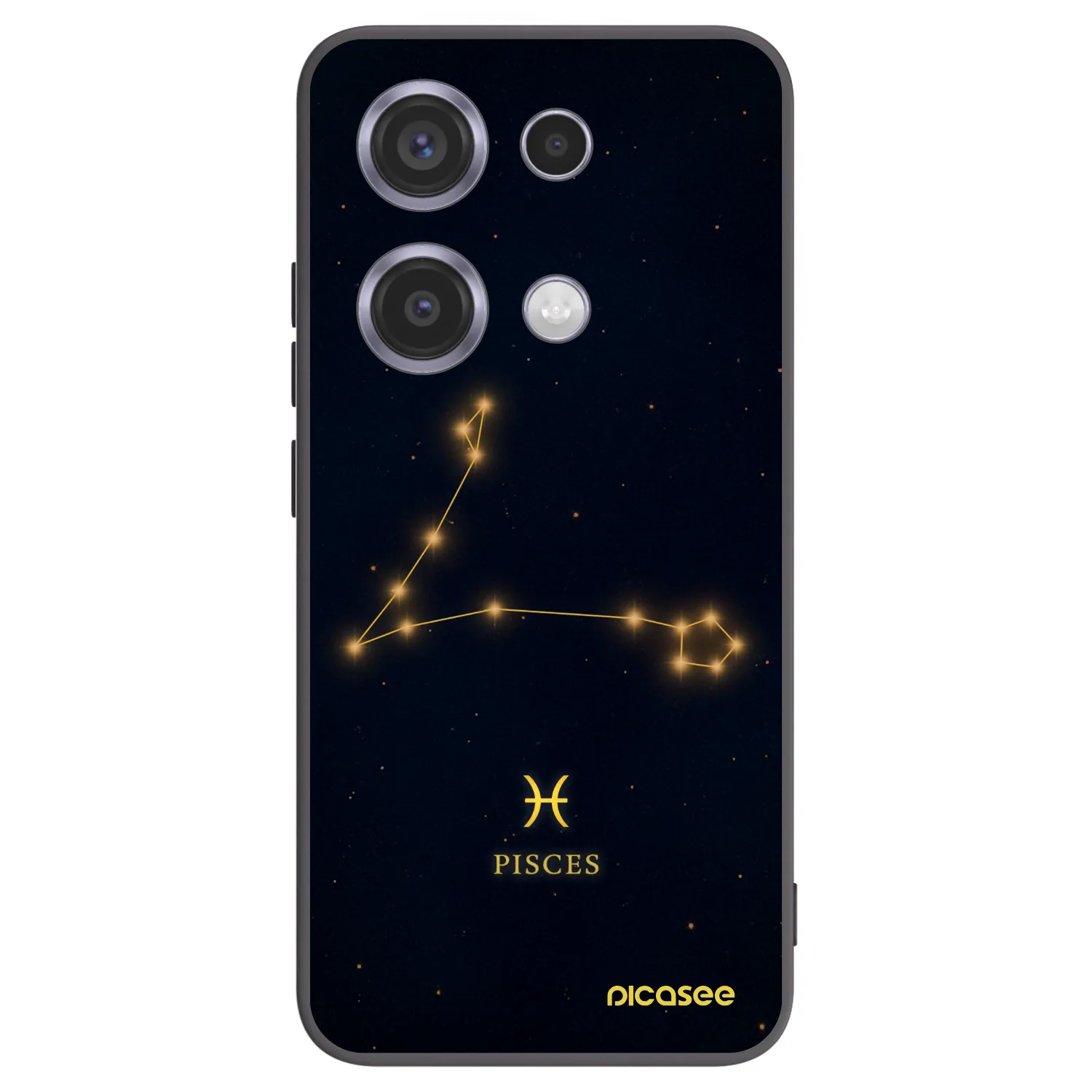 Picasee silikonowe czarne etui na Xiaomi Redmi Note 14S - PISCES