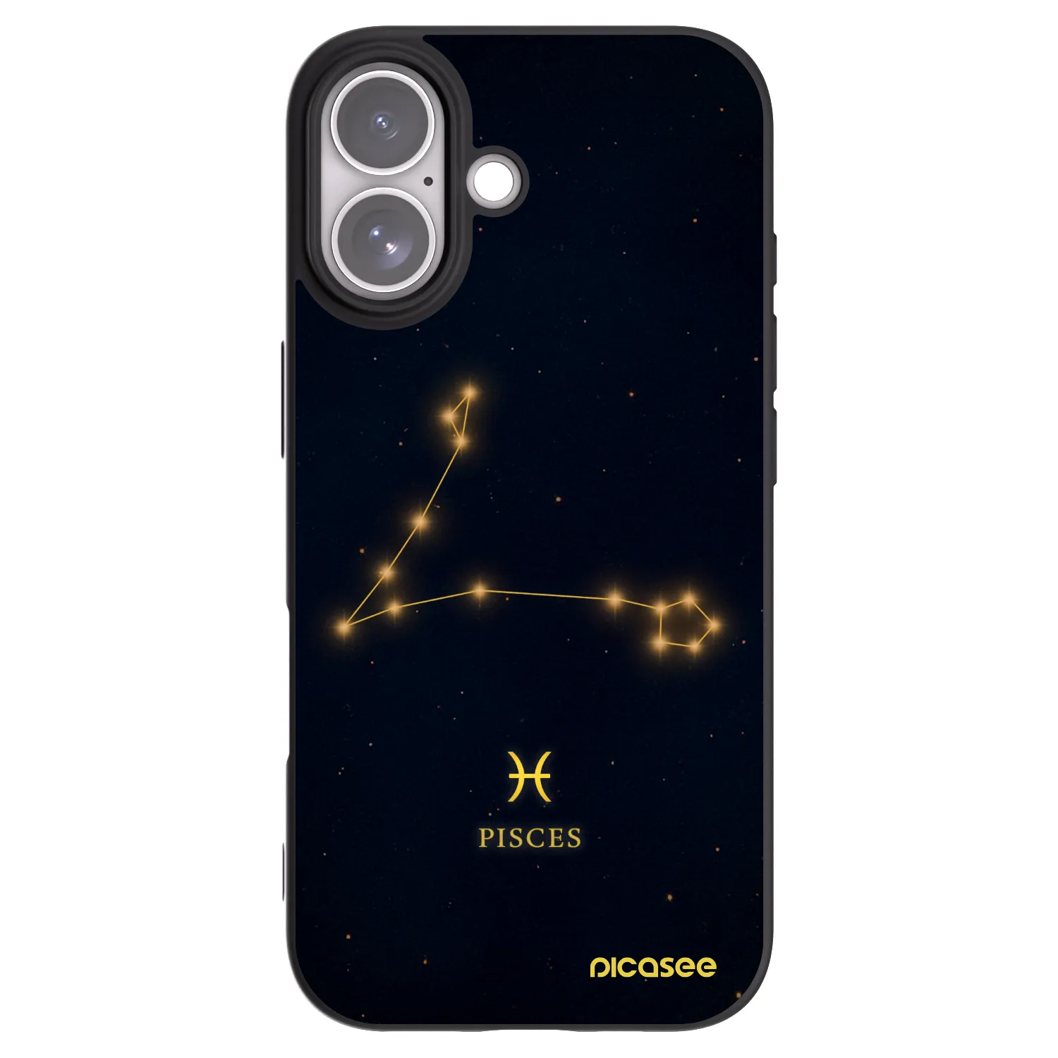 Picasee silikonowe czarne etui na Apple iPhone 17 - PISCES