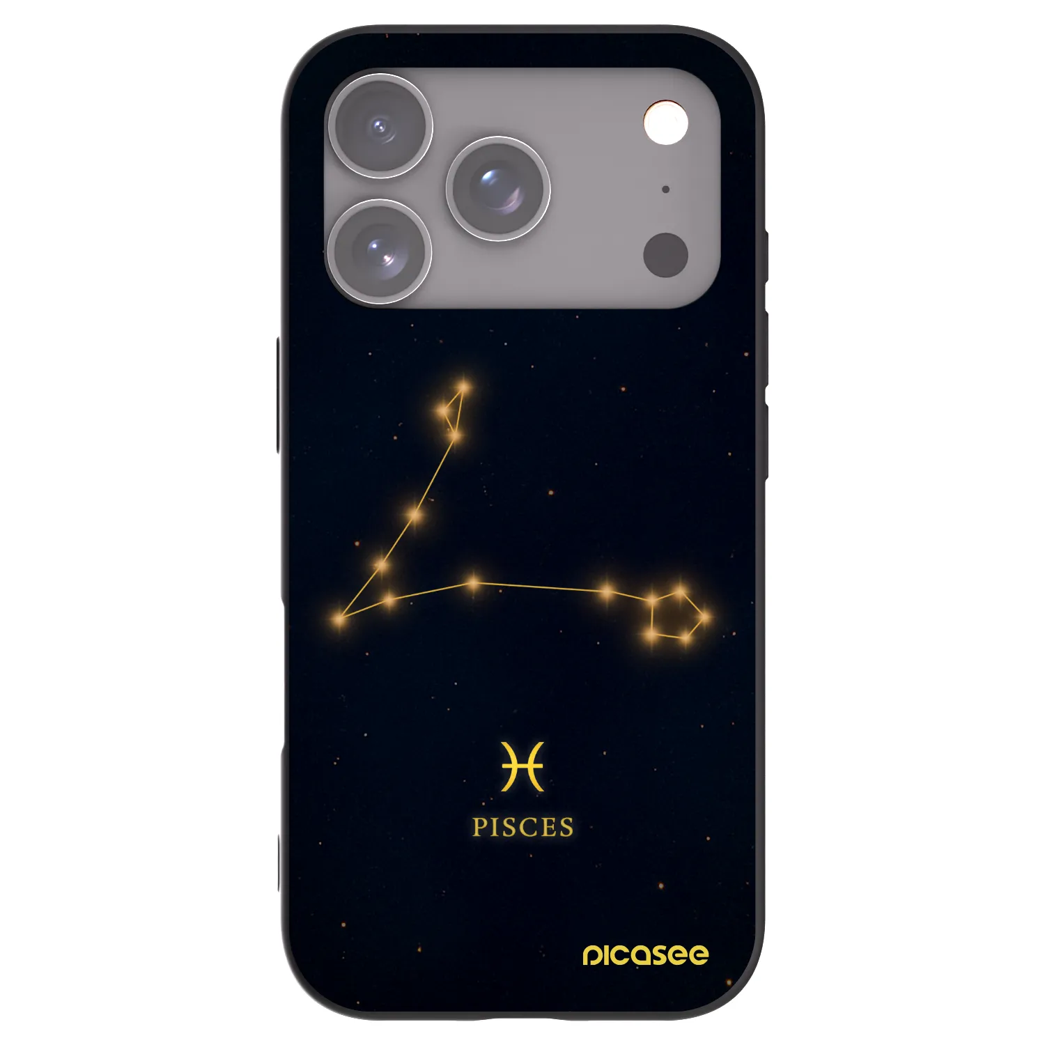 Picasee silikonowe czarne etui na Apple iPhone 17 Pro - PISCES