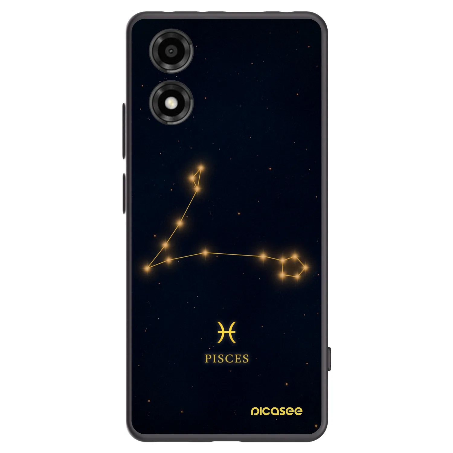 Picasee silikonowe czarne etui na Motorola Moto E14 - PISCES