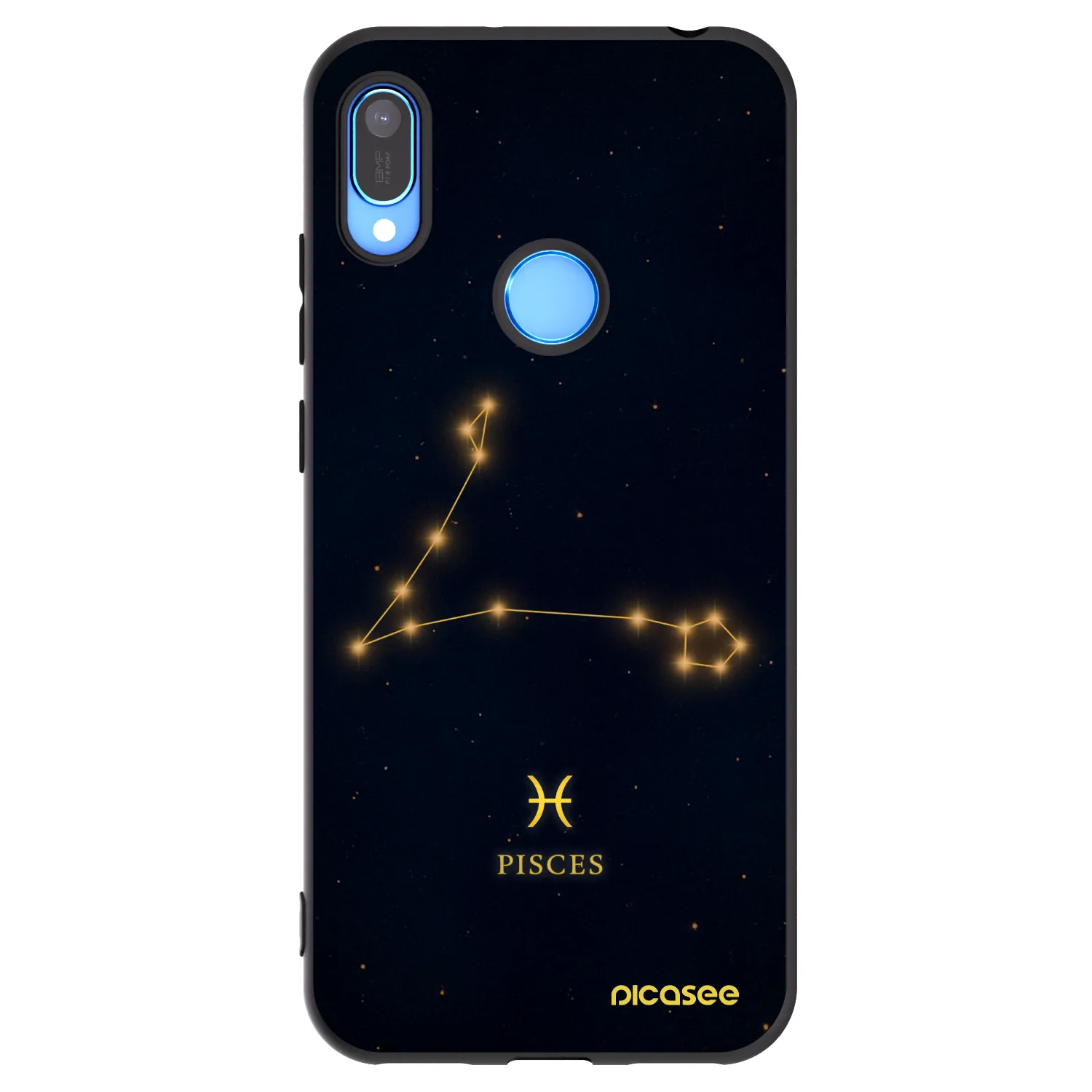 Picasee silikonowe czarne etui na Huawei Y6 2019 - PISCES