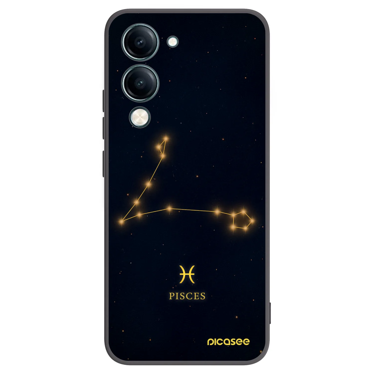 Picasee silikonowe czarne etui na Vivo Y29s 5G - PISCES