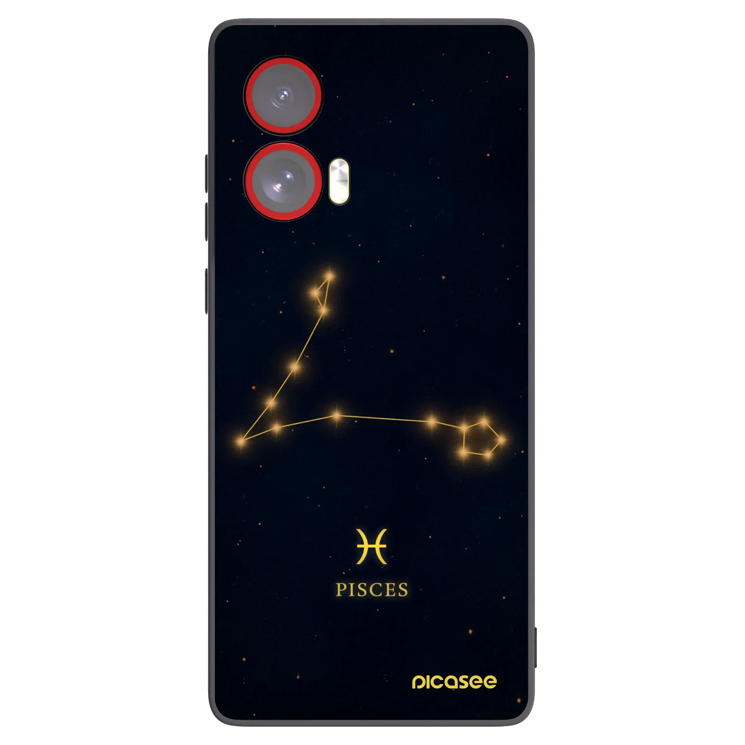 Picasee silikonowe czarne etui na Motorola Edge 50 Fusion - PISCES