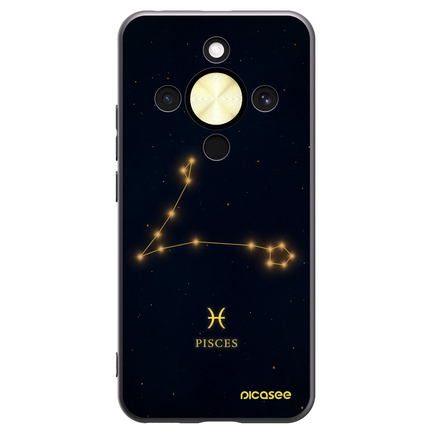 Picasee silikonowe czarne etui na Honor Magic8 Lite 5G - PISCES