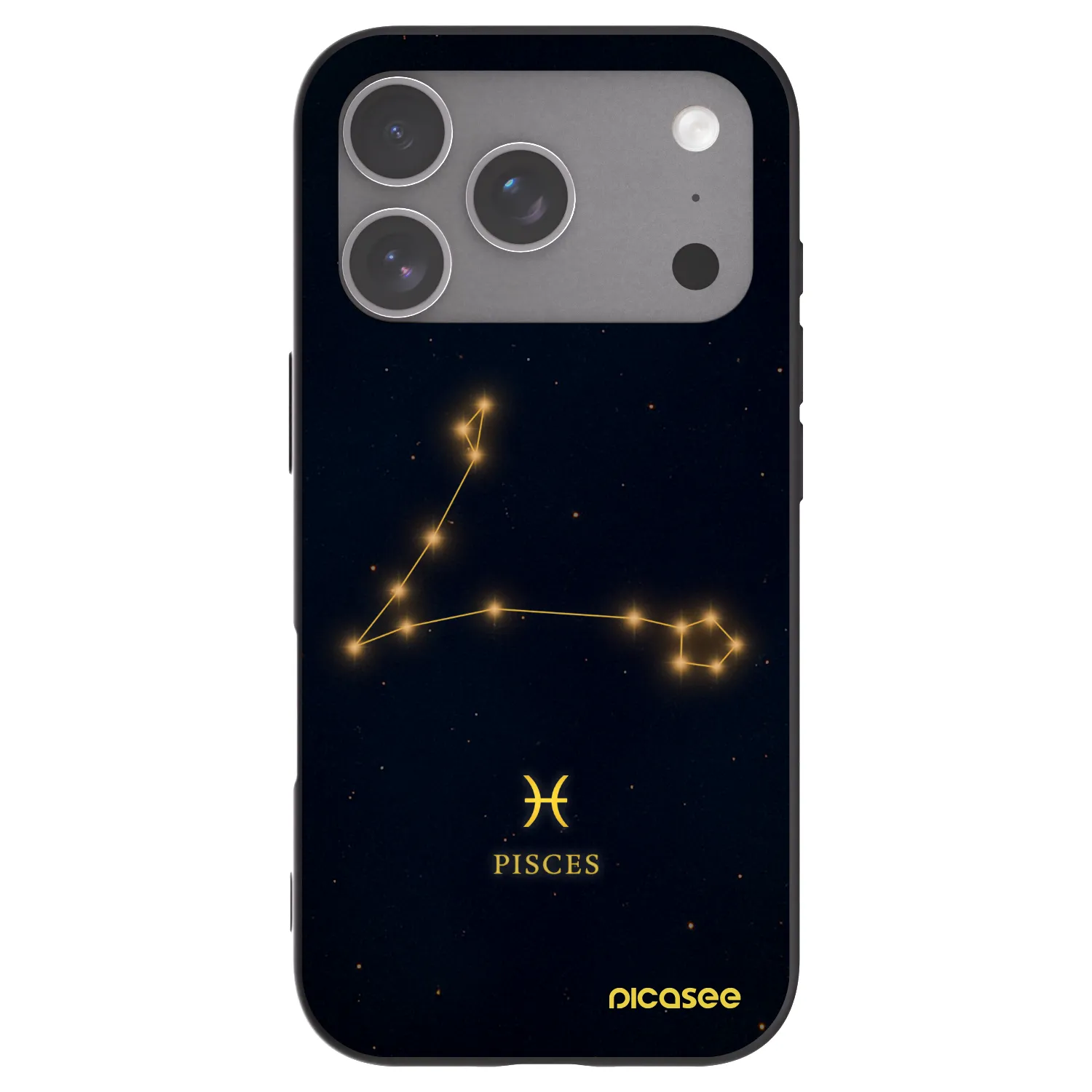Picasee silikonowe czarne etui na Apple iPhone 18 Pro - PISCES