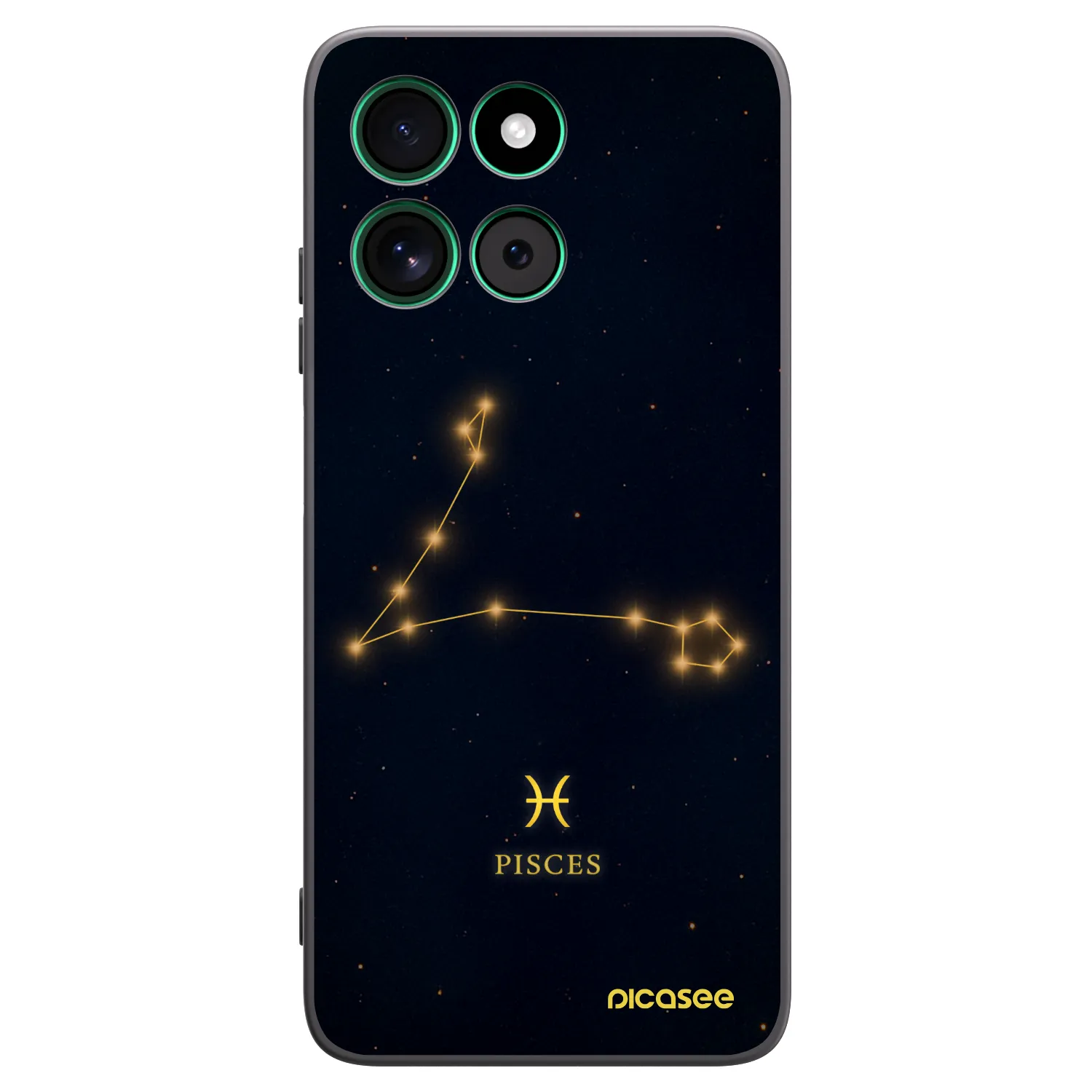Picasee silikonowe czarne etui na Motorola Moto G57 Power - PISCES