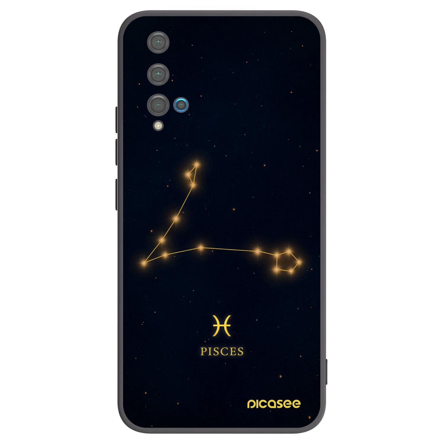 Picasee silikonowe czarne etui na Huawei Nova 5T - PISCES