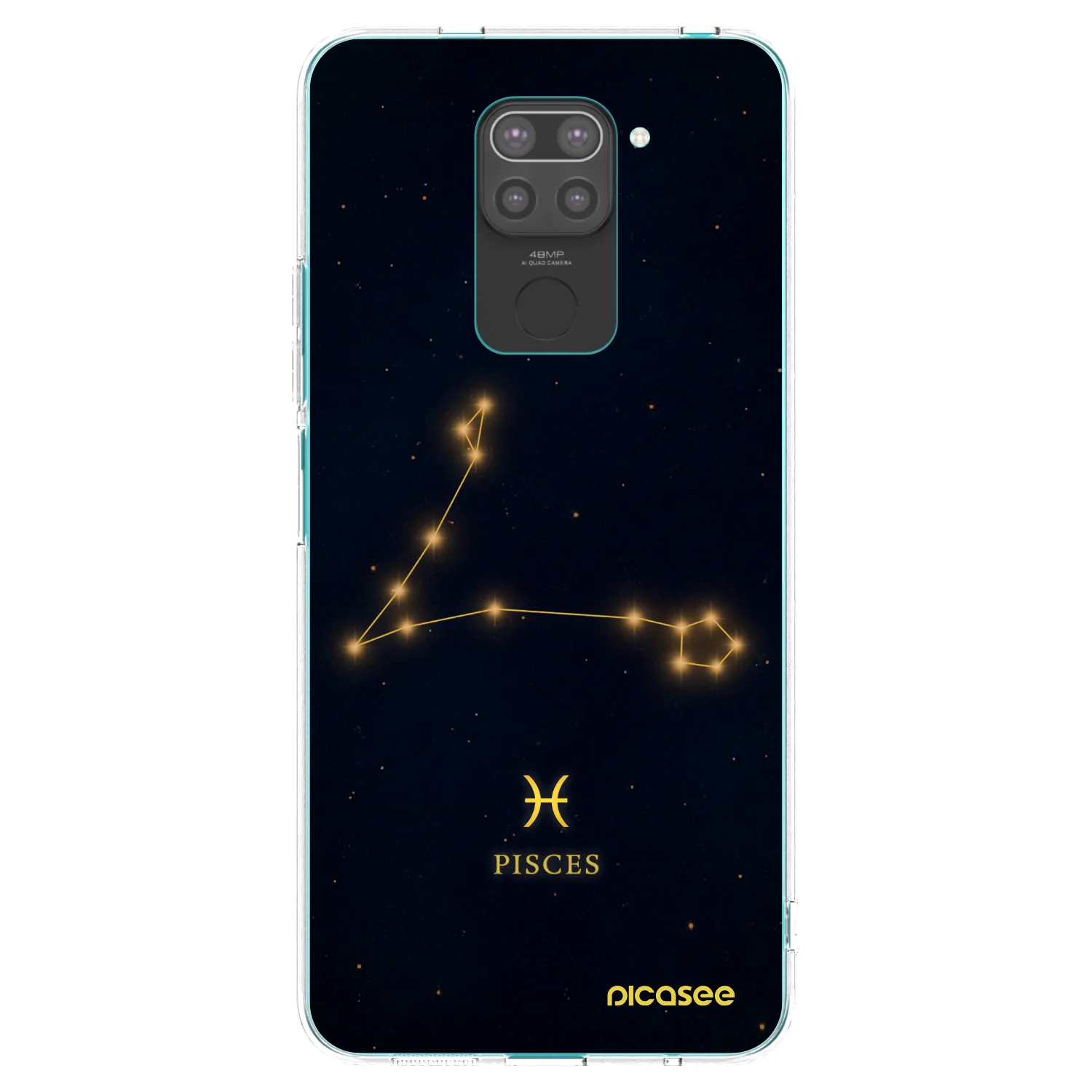 Picasee silikonowe czarne etui na Xiaomi Redmi Note 9 - PISCES