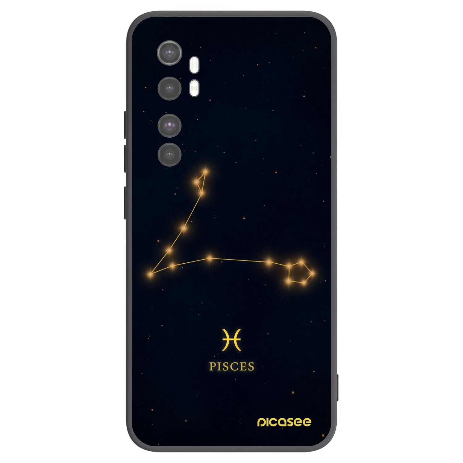 Picasee silikonowe czarne etui na Xiaomi Mi Note 10 Lite - PISCES