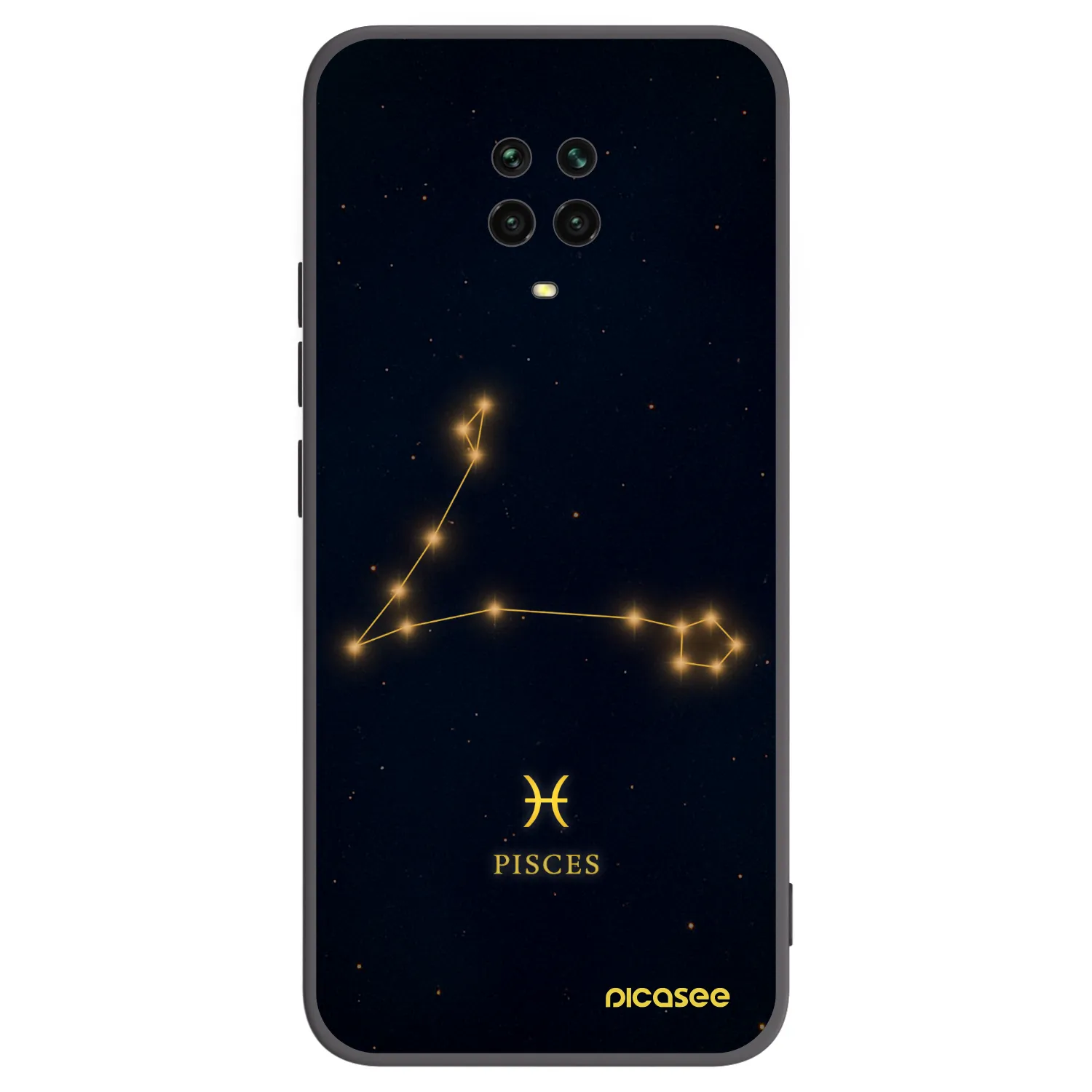 Picasee silikonowe czarne etui na Xiaomi Redmi Note 9S - PISCES