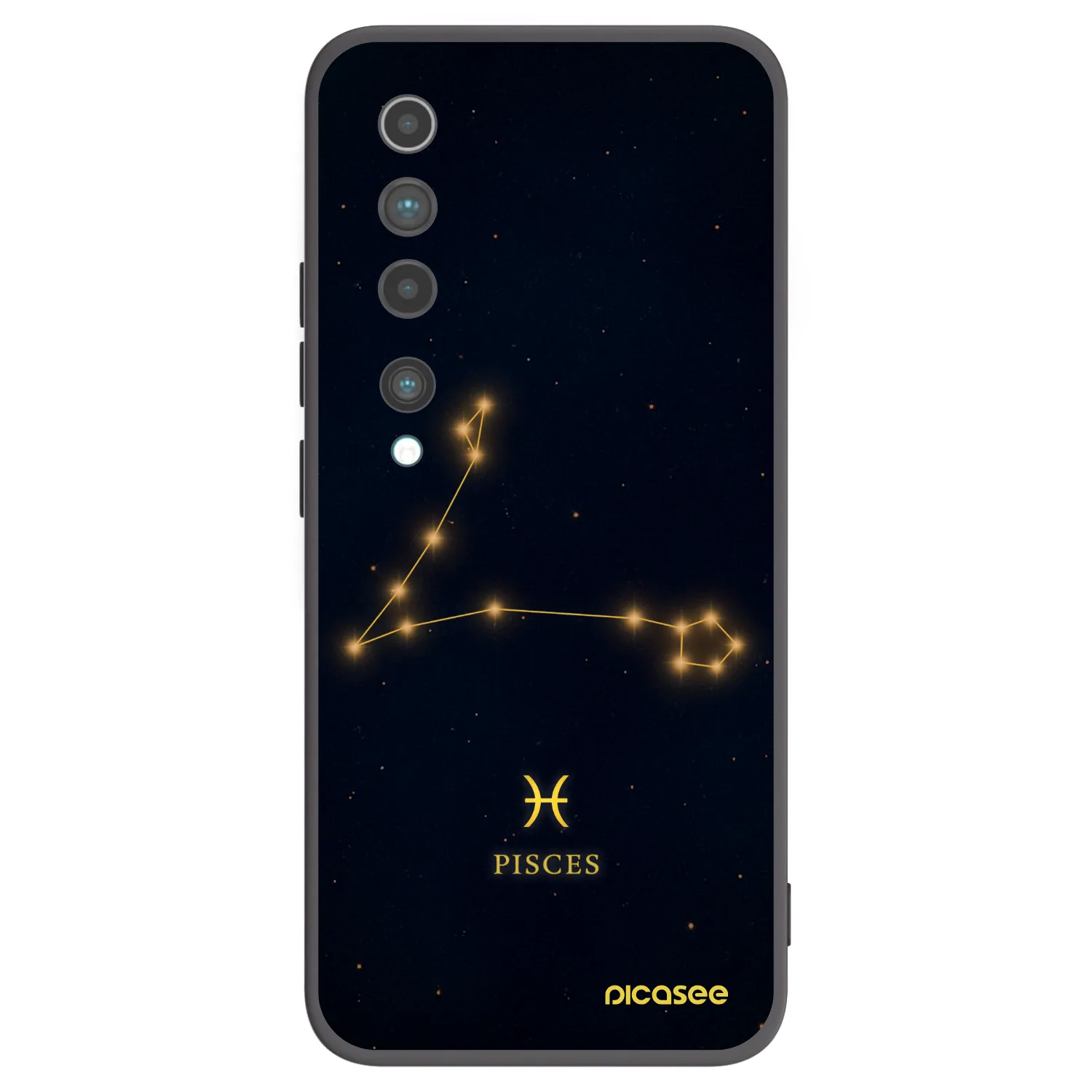 Picasee silikonowe czarne etui na Xiaomi Mi 10 - PISCES
