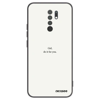 Picasee silikonowe czarne etui na Xiaomi Redmi 9 - Girl, do it for you