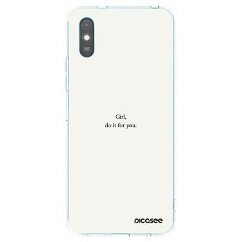 Picasee silikonowe przeźroczyste etui na Xiaomi Redmi 9A - Girl, do it for you