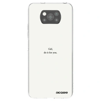 Picasee silikonowe czarne etui na Xiaomi Poco X3 - Girl, do it for you