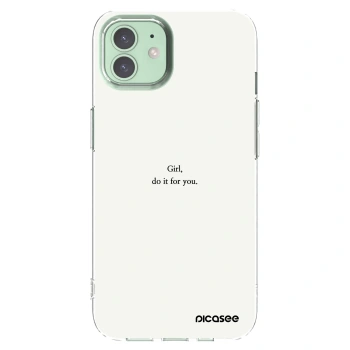 Picasee silikonowe przeźroczyste etui na Apple iPhone 12 - Girl, do it for you