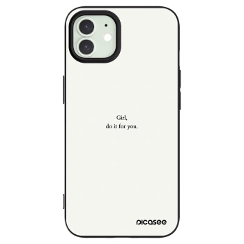 Picasee silikonowe czarne etui na Apple iPhone 12 Pro - Girl, do it for you