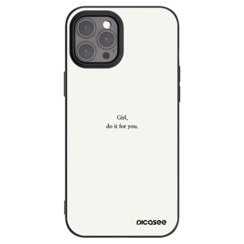 Picasee silikonowe czarne etui na Apple iPhone 12 Pro Max - Girl, do it for you