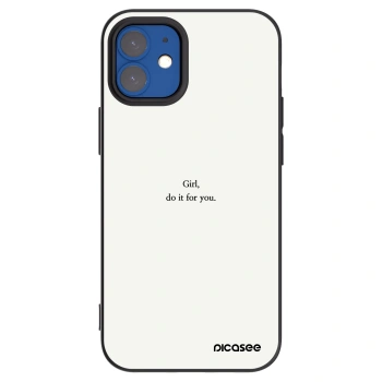 Picasee silikonowe czarne etui na Apple iPhone 12 mini - Girl, do it for you